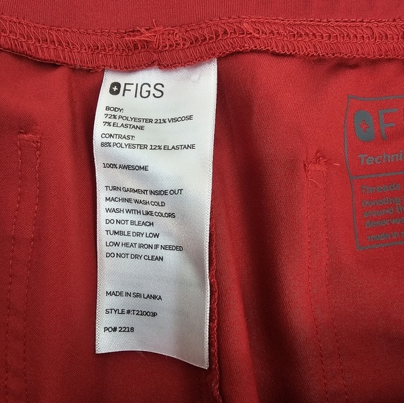 FIGS Red High Waisted Medical Scrub Pants Technical Collection Size XXL - Picture 11 of 12